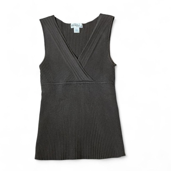 Old Navy Tops - Y2K Vintage Old Navy Brown Ribbed Knit‎ Surplice V-Neck Tank Top Sleeveless M